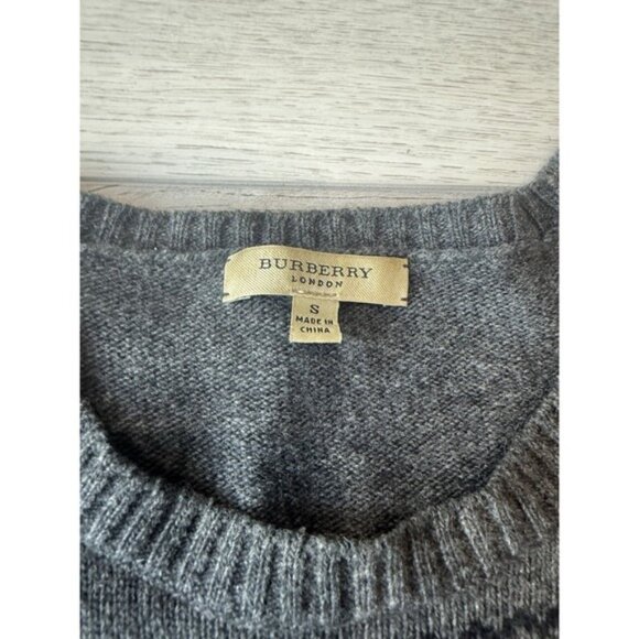 Burberry London Faire Isle Sweater‎ Extra Fine Merino Wool | Gray | Size Small - Picture 6 of 15